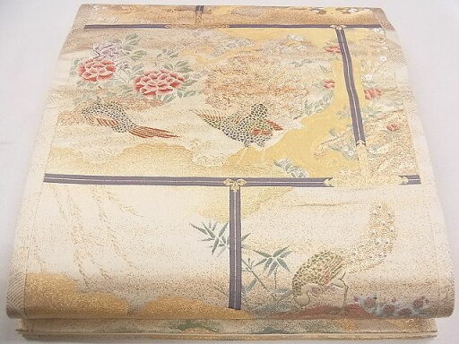 平和屋着物■六通柄袋帯 格天障壁紋 金銀糸 逸品 CAAE4881eg 平和屋着物■六通柄袋帯 格天障壁紋 金銀糸 逸品 CAAE4881eg