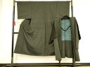 平和屋着物■男性 紬 アンサンブル 虫襖色 松坂屋扱い 正絹 逸品 AAAP7395fy