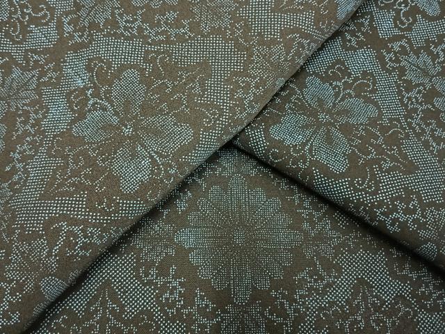 平和屋着物▽江戸小紋 単衣 吉祥花文 正絹 逸品 AAAW7849fy