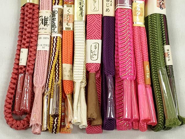 平和屋の平和屋着物●和装小物　帯締め10本セット　礼装用　笹浪組　平源氏組　金糸　逸品　未使用　CABK5114qe｜アングル3