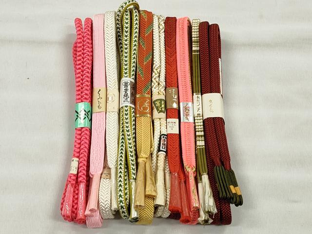 平和屋着物●和装小物　帯締め10本セット　笹浪組　大和組　鴨川組　金糸　逸品　未使用　CABK5115qe
