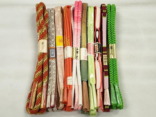 平和屋着物●和装小物　帯締め10本セット　高麗組　大和組　鴨川組　金糸　逸品　未使用　CABK5119qe