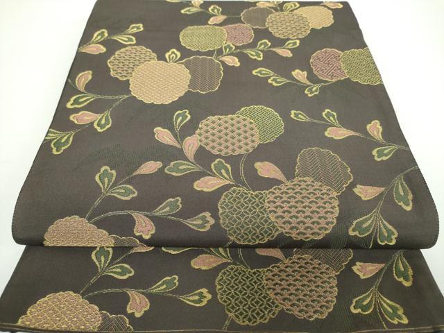 平和屋着物●六通柄袋帯　明代裂　金糸　正絹　逸品　DAAX4016ps