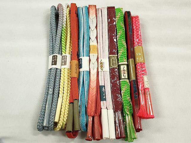 平和屋着物●和装小物　帯締め10本セット　冠組　笹浪組　大和組　金銀糸　逸品　未使用　CABK4867qe