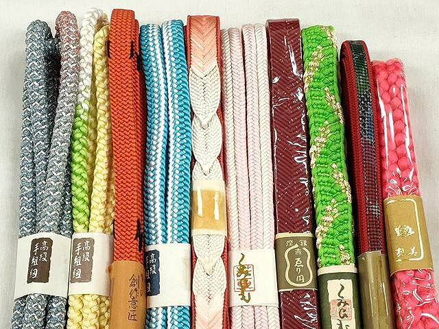 平和屋の平和屋着物●和装小物　帯締め10本セット　冠組　笹浪組　大和組　金銀糸　逸品　未使用　CABK4867qe｜アングル2