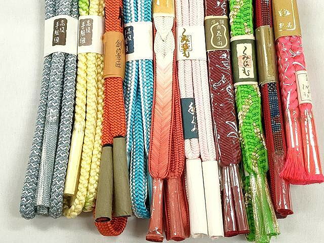 平和屋の平和屋着物●和装小物　帯締め10本セット　冠組　笹浪組　大和組　金銀糸　逸品　未使用　CABK4867qe｜アングル3