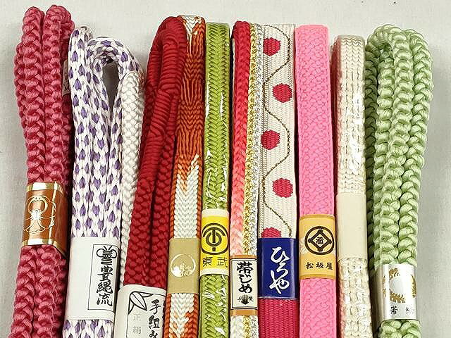 平和屋の平和屋着物●和装小物　帯締め10本セット　高麗組　御岳組　鴨川組　東急百貨店　金銀糸　松坂屋扱い　逸品　未使用　CABK4870qe｜アングル2