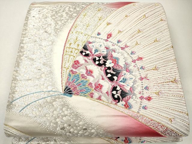 平和屋着物◎六通柄袋帯 唐織 花蝶文 金銀糸 逸品 CAAG2514eg