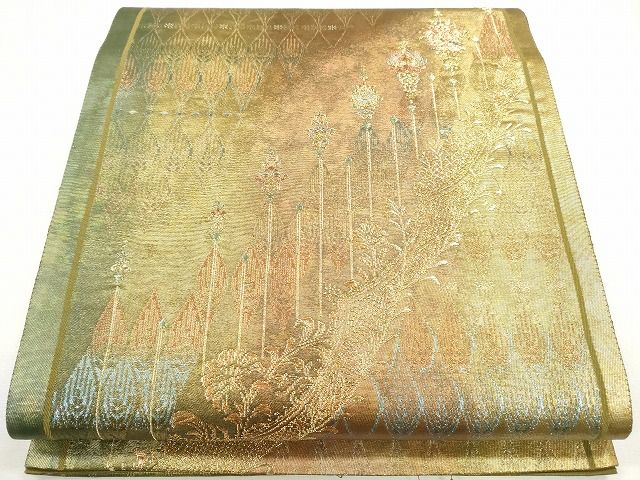 平和屋着物■六通柄袋帯　花唐草文　麗光箔　逸品　CAAG2614eg