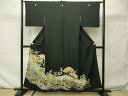 平和屋着物■豪華黒留袖 駒刺繍 扇面流水花鳥文 暈し染め 金彩 正絹 逸品 CAAL1360ku