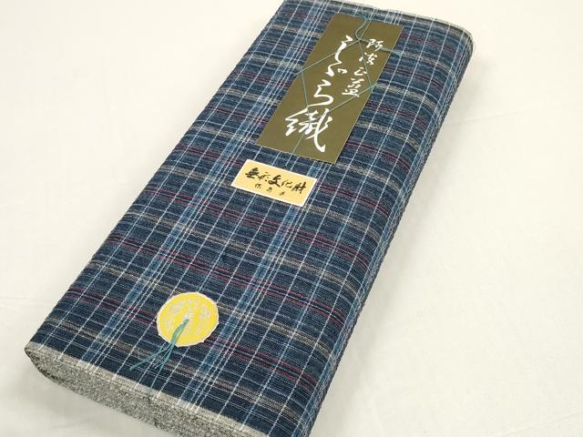 Bolt Of Cloth - 平和屋着物＊夏物　阿波しじら織　浴衣　反物　着尺　正藍染　格子　証紙付き　綿　逸品　未使用　DABD8503zzz