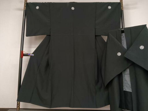 平和屋着物●男性 黒紋付 長羽織セット 正絹 逸品 AAAZ3036np 平和屋着物●男性 黒紋付 長羽織セット 正絹 逸品 AAAZ3036np
