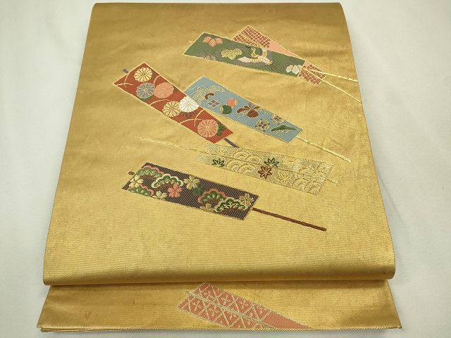 平和屋着物◎六通柄袋帯　花鳥文　金糸　逸品　CAAE7481in