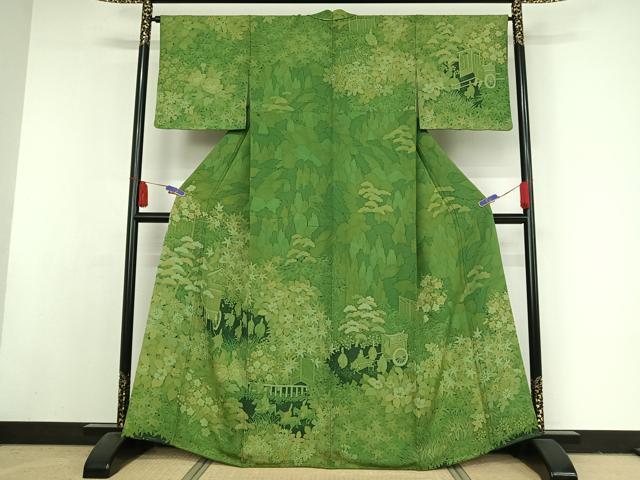 平和屋着物●訪問着　手描き　総ろうけつ染め　人物風景文　正絹　逸品　AAAY1582np(4)