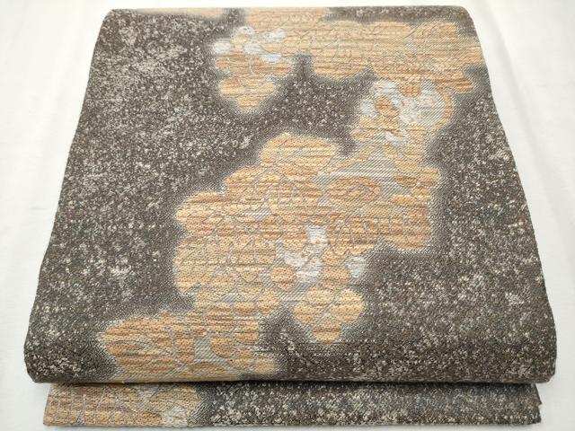 平和屋着物●両面　六通柄袋帯　柿渋庵　葡萄蔦の葉文　正絹　逸品　CAAX1383hy