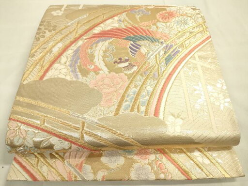 平和屋着物◎六通柄袋帯 唐織 鳳凰花文 金銀糸 正絹 逸品 DAAK2151zy 平和屋着物◎六通柄袋帯 唐織 鳳凰花文 金銀糸 正絹 逸品 DAAK2151zy