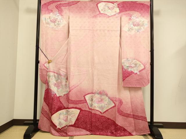 平和屋着物■豪華振袖　絞り　刺繍　地紙花文　銀彩　やまと誂製　正絹　逸品　DABD6149du