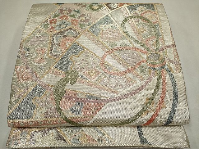 平和屋着物◎900織特選佐賀錦　六通柄袋帯　吉祥花鳥文　金銀糸　逸品　CAAG6558ou