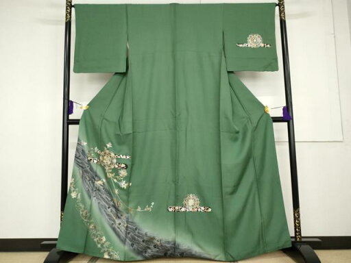 平和屋着物■訪問着 正倉院孔雀羽文 暈し染め 金銀彩 正絹 逸品 AAAS4555cs 平和屋着物■訪問着 正倉院孔雀羽文 暈し染め 金銀彩 正絹 逸品 AAAS4555cs