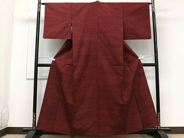 平和屋着物▽上質な紬　単衣　霞文　正絹　逸品　CAAW1341xi