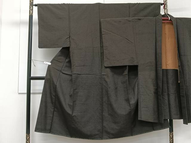 平和屋着物■男性 紬 アンサンブル 赤墨色 正絹 逸品 CAAX2578xi