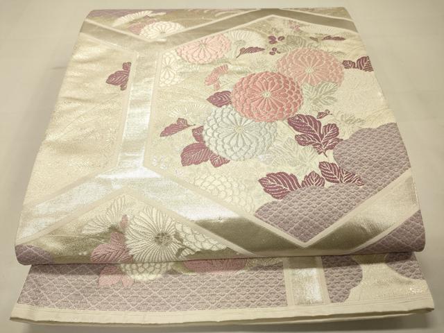 平和屋着物◎六通柄袋帯 秋菊蒔絵亀甲文 金銀糸 正絹 逸品 DAAK2118zy