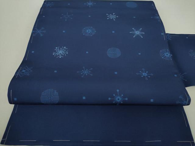 平和屋着物●塩瀬　九寸名古屋帯　刺繍　雪華文　正絹　逸品　DAAU5334ps