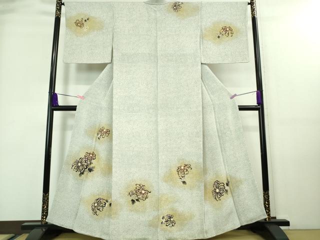 平和屋本店■極上　浦野理一　金彩友禅　訪問着　乱菊　鬼しぼ縮緬　暈し染め　金彩　逸品　DZAA7668kh5のサムネイル