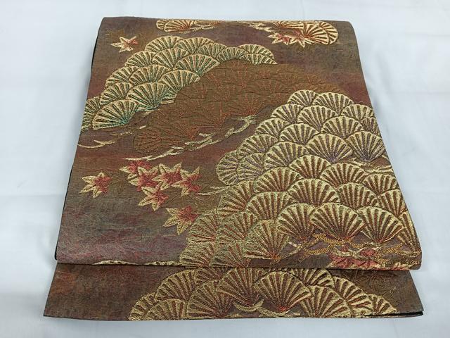 平和屋着物◎六通柄袋帯　Art&Craft　枝松文　金銀糸　正絹　逸品　AABB0802uw