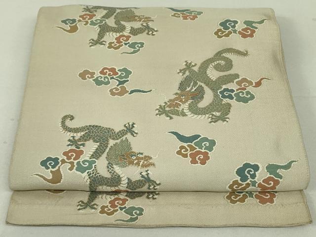 平和屋着物●アンティーク　大正ロマン　丸帯　龍　金糸　正絹　逸品　DAAT0304ob