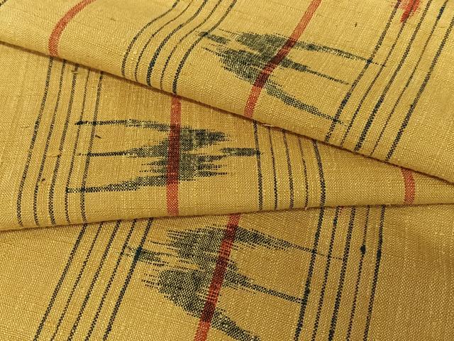 平和屋着物●上質な紬　琉球絣文様　飛鳥文　正絹　逸品　AAAY0263zg