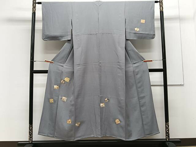 平和屋着物▽訪問着 単衣 駒刺繍 源氏香 枝花文 金彩 正絹 逸品 CAAX2497xi