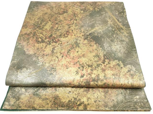 平和屋着物◎六通柄袋帯　霞文　金銀糸　引箔　正絹　逸品　DAAM0784bc