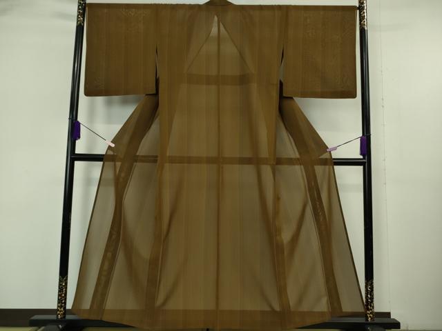 Kimono - 平和屋本店＊希少　夏物　本場黄八丈　夏黄八　紗紬　縞　三越扱い　逸品　DZAB6147kh6