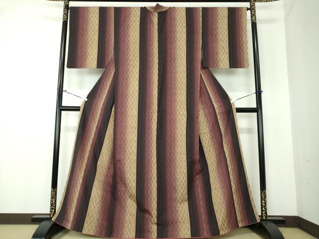 平和屋着物●上質な紬　珈琲染　変わり間道　正絹　逸品　DAAV6393ps