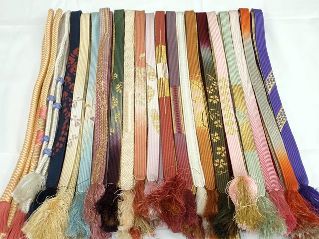 平和屋着物●和装小物　帯締め20本　高麗組　笹浪組　あわじ玉　金銀糸　逸品　DAAV8025by(4)