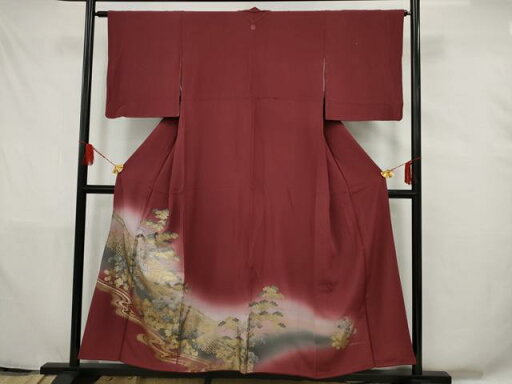 平和屋着物■豪華色留袖 屏風草花文 暈し染め 金銀彩 正絹 逸品 AAAQ6765ru 平和屋着物■豪華色留袖 屏風草花文 暈し染め 金銀彩 正絹 逸品 AAAQ6765ru