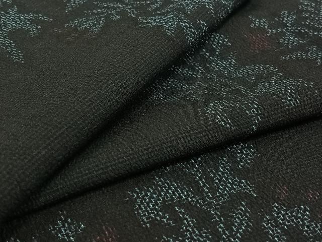 Kimono - 平和屋着物▽本塩沢　単衣　草花文　正絹　逸品　AABG8799jh