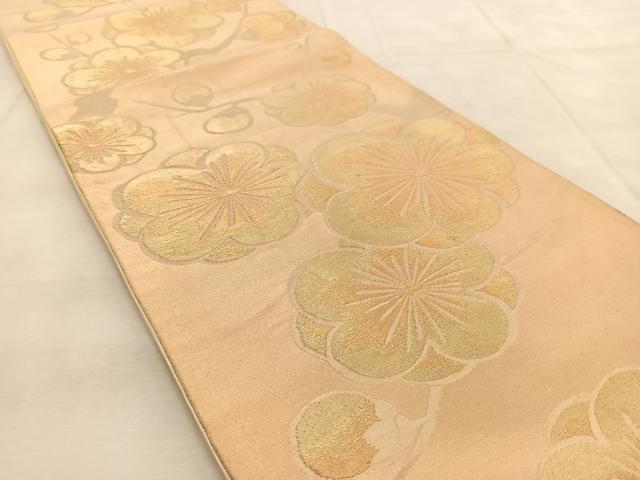 平和屋着物◎西陣 六通柄袋帯 枝梅文 金糸 正絹 逸品 BAAU9261yc