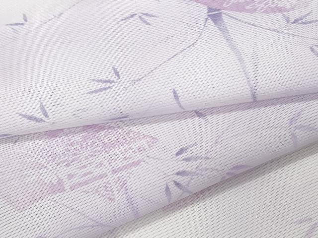 平和屋着物＊夏物 小紋 絽 地紙笹竹文 暈し染め 洗える着物 CAAT133ev