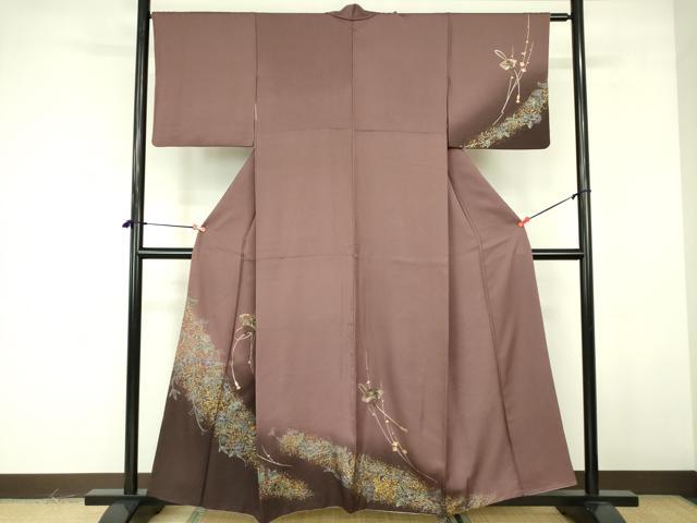 Rakuten - 平和屋着物■訪問着 扇面花文 暈し染め 金銀彩 正絹 逸品 DABF3033op