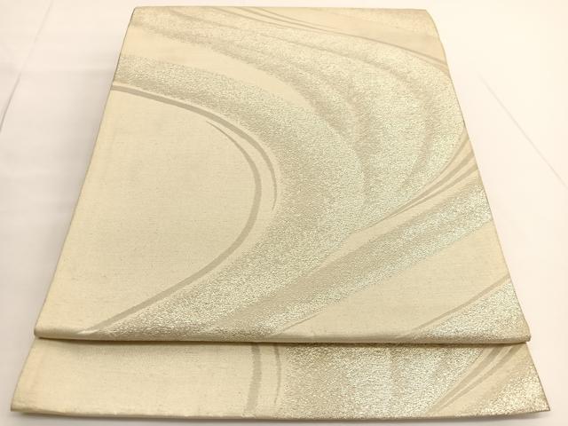 平和屋着物◎六通柄　京袋帯　流水文　銀糸　引箔　正絹　逸品　BAAV9693hv