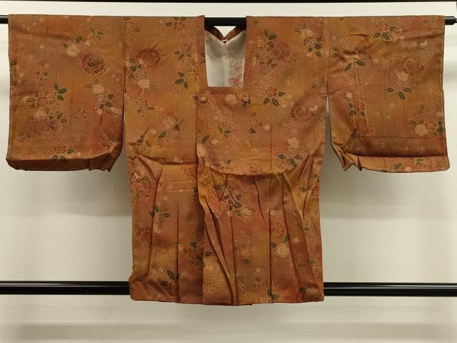 平和屋着物■道行コート 草花文 暈し染め 金彩 反端付き 正絹 逸品 未使用 CAAL4221dy
