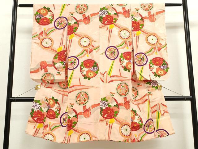 平和屋着物[]アンティーク 大正ロマン 七五三 女の子 7歳 祝着 四つ身 吉祥草花文 逸品 CAAZ7101ze