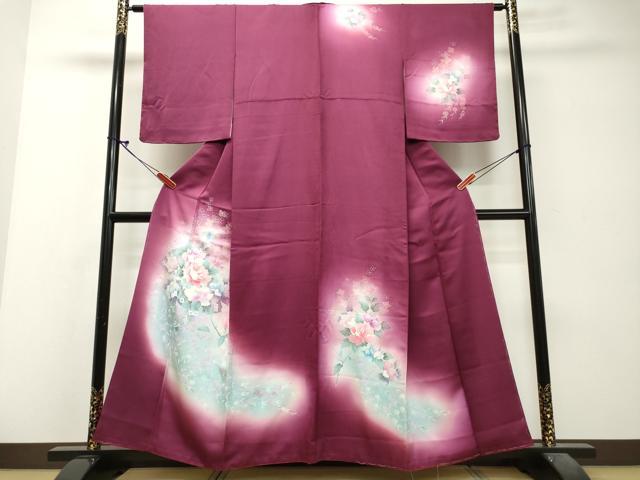 平和屋着物■訪問着 草花文 暈し染め 正絹 逸品 DAAJ3453cf