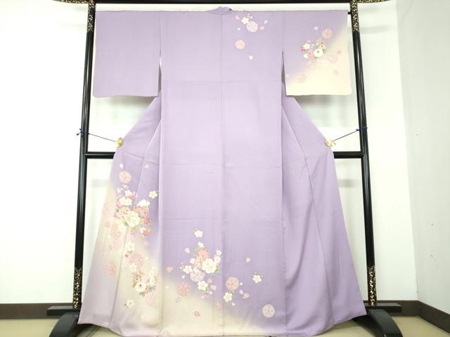 平和屋着物●押切もえ MOE OSHIKIRI 訪問着 駒刺繍 舞桜 吉祥花文 暈し染め 金糸 正絹 逸品 DABF7194ps