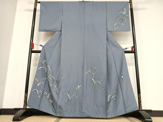 Rakuten - 平和屋着物●京友禅　森岡功　訪問着　紬地　正絹　逸品　AABB0253zg