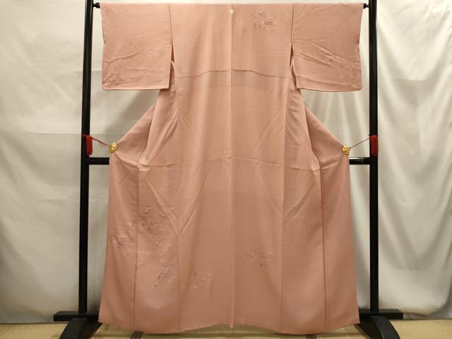 Uramono - 平和屋着物■訪問着　刺繍　飛鶴草花文　虹色　金糸　正絹　逸品　AABG1504sx