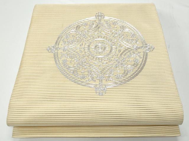 平和屋着物＊夏物　八寸名古屋帯　絽綴れ　総駒刺繍　正倉院　正絹　逸品　CAAV7991fb