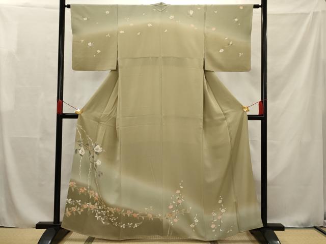 平和屋着物■訪問着 刺繍 枝花文 暈し染め 金糸 正絹 逸品 AAAR2348ru
